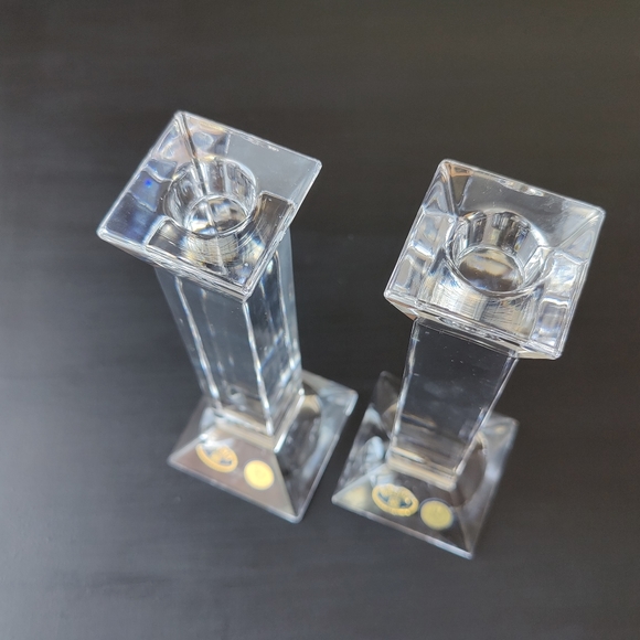 2 Bohemian (Czech Republic) 24% PBO lead crystal candle stick holders - Picture 13 of 16